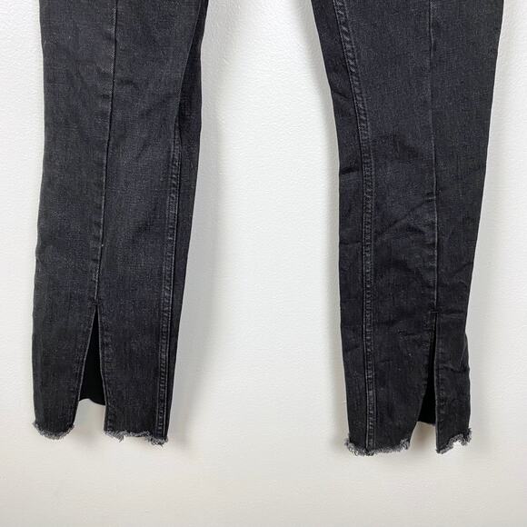 Abercrombie Skinny High Rise Split Hem Jeans Curve Love Black Stretch Size 28 6R - Picture 4 of 8